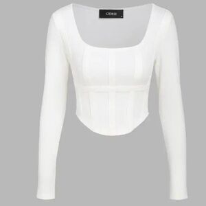 Cider White Ribbed Stitch Long Sleeve Top, Size 1x, NWT